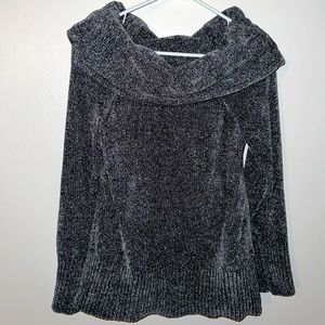 White House Black Market Womens Gray Cowl Neck Pullover Sweater Size LP (Petite)